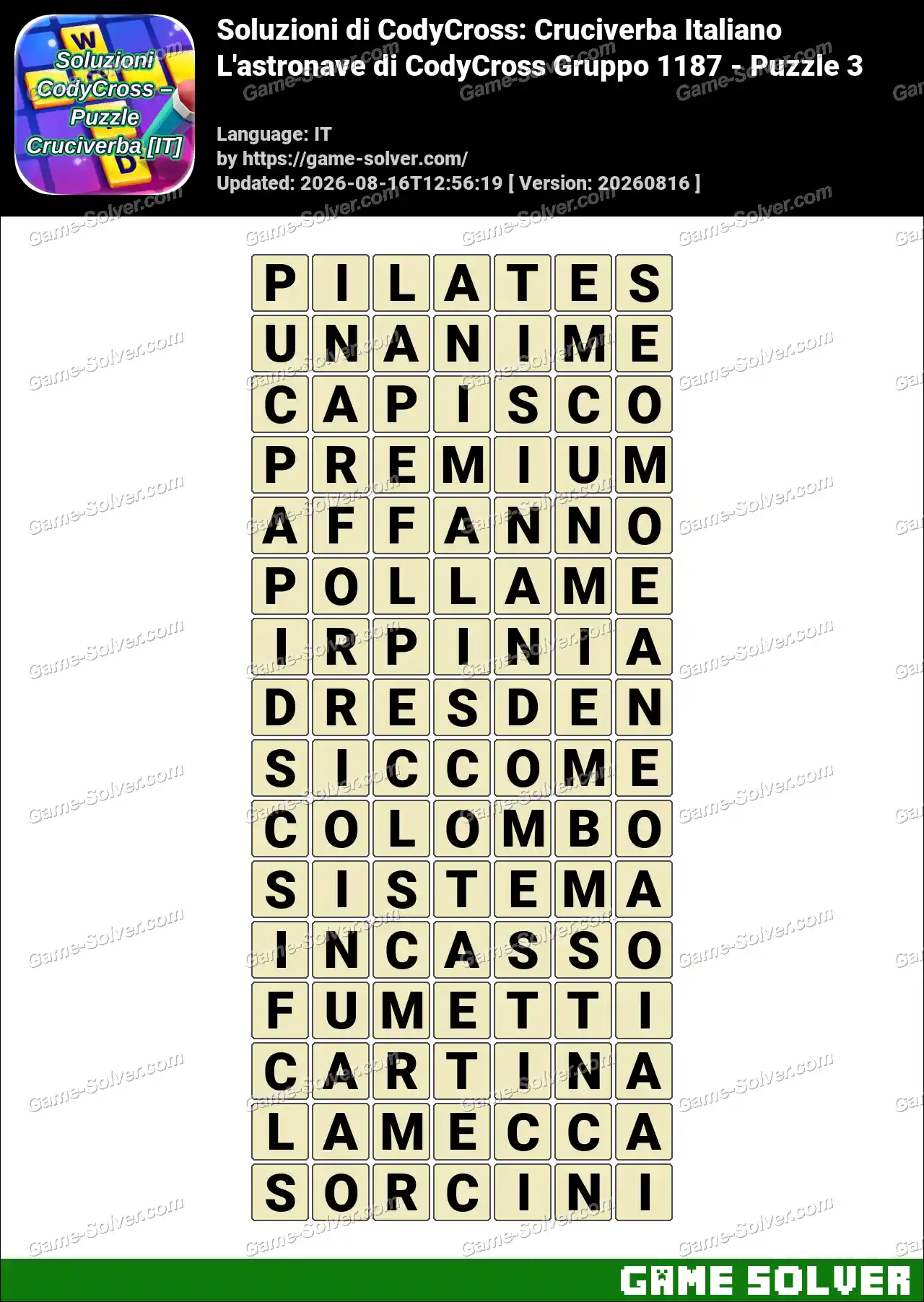 Soluzioni di CodyCross: Cruciverba Italiano L’astronave di CodyCross Gruppo 1187 – Puzzle 3